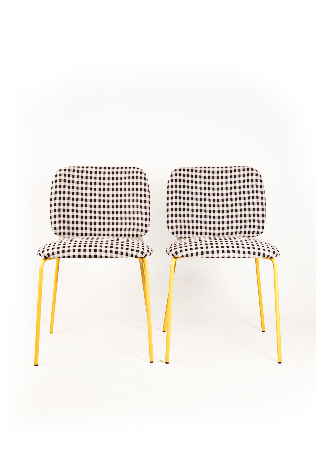 Silla Clarita Amarilla Tapizado Vichy