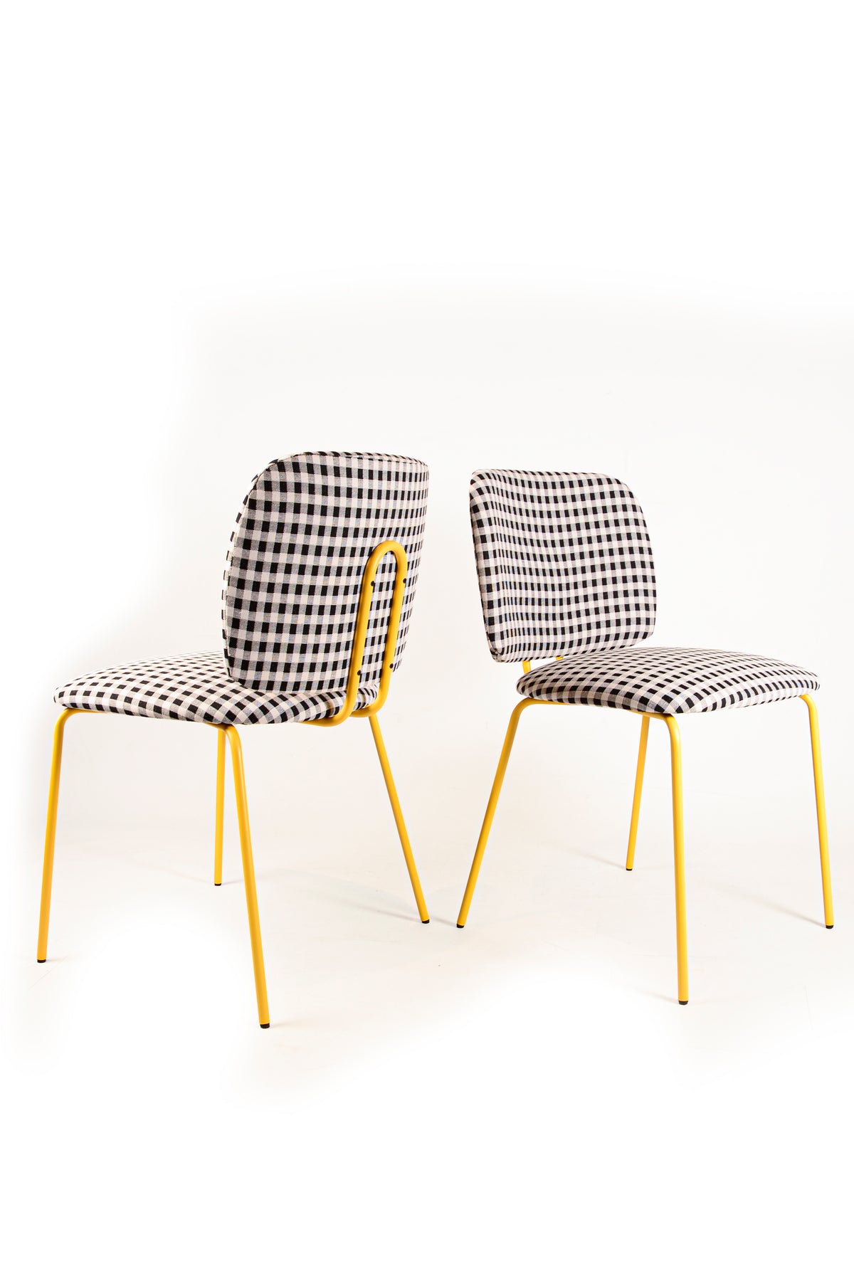 Silla Clarita Amarilla Tapizado Vichy