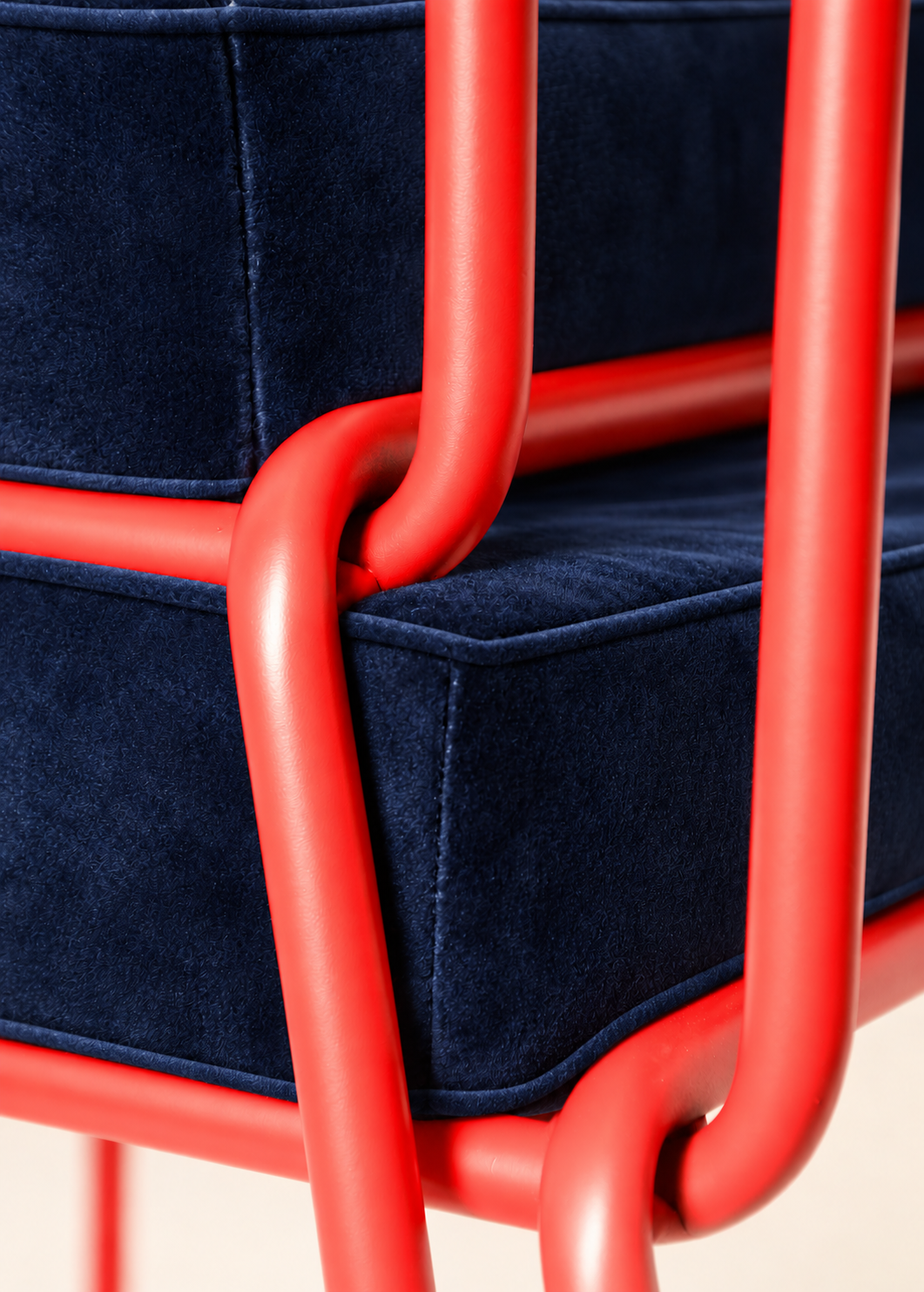 Silla Maura Roja Tapizado Velvet Azul PRE-ORDER