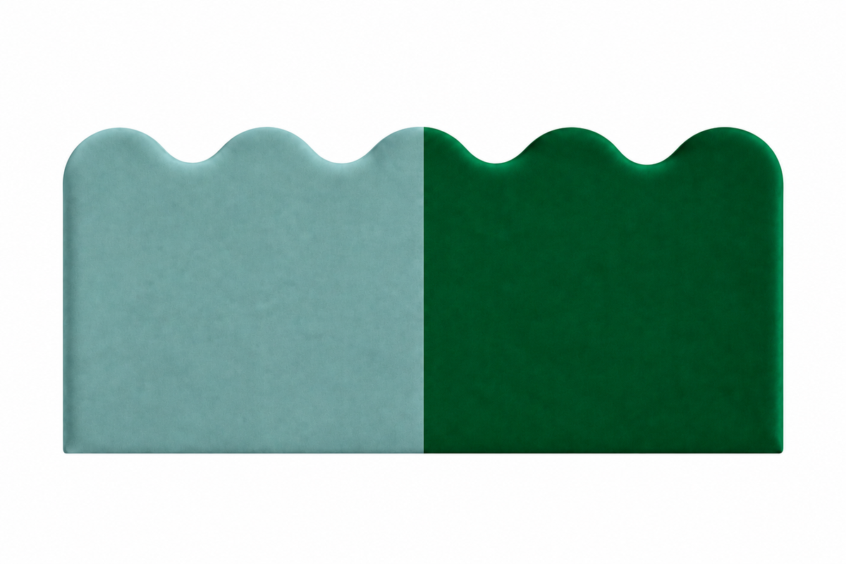 Cabecero Wavy Tapizado Terciopelo Cama 150cm Duo Mist-Forest PRE-ORDER