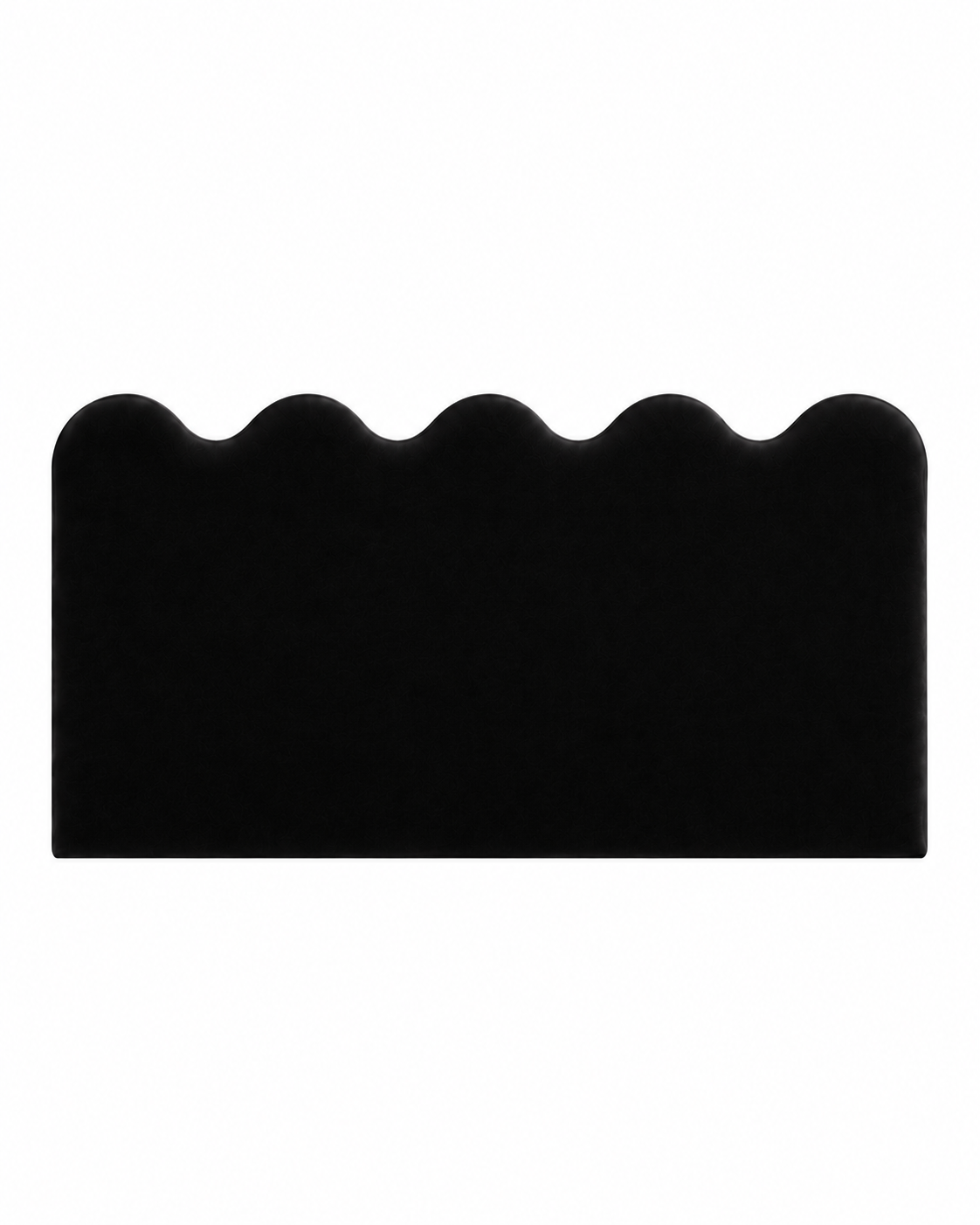 Cabecero Wavy Tapizado Terciopelo Cama 150cm Negro PRE-ORDER