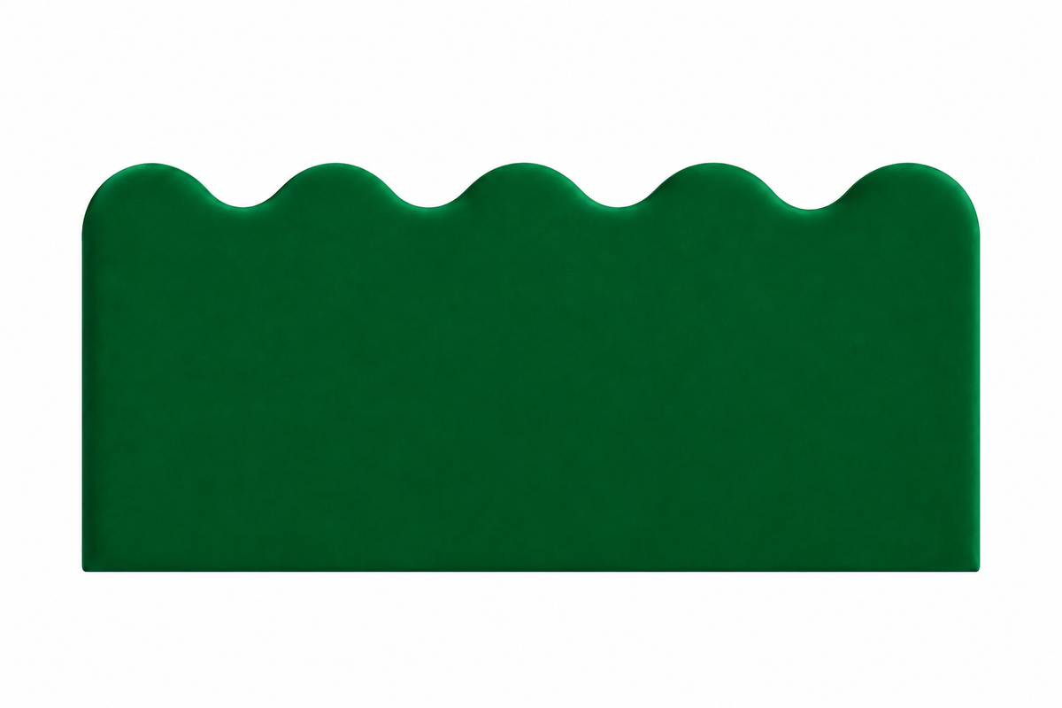 Cabecero Wavy Tapizado Terciopelo Cama 150cm Verde Esmeralda PRE-ORDER