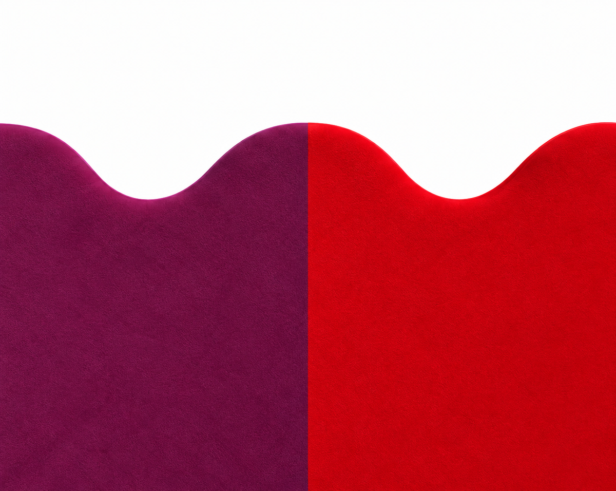 Cabecero Wavy Tapizado Terciopelo Cama 150cm Duo Plum-Flame PRE-ORDER