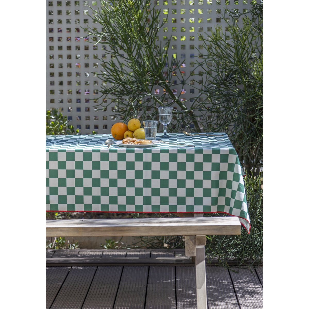 Mantel 140x250 Marshall (Green Squares)