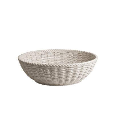 Porlain Basket of Bread in White