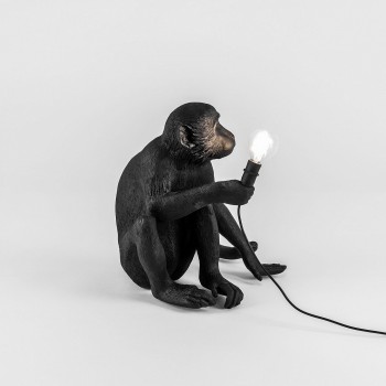 Lampara Mono Negro Sentado