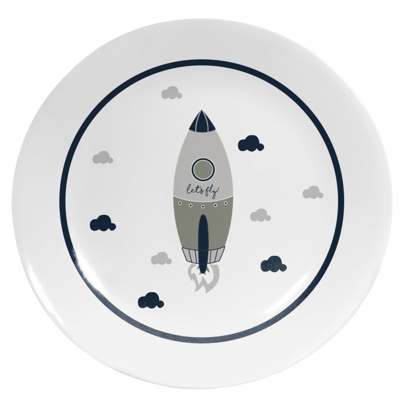 Decorative Plate Cool Grey Rocket