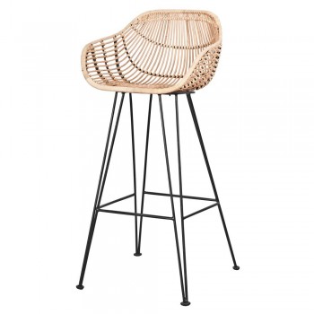 Taburete Rattan con brazos