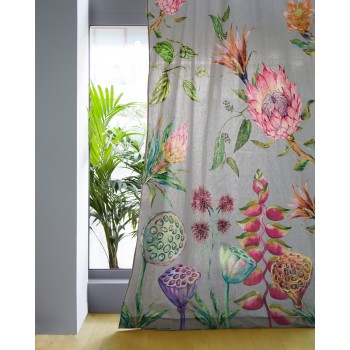 Cortina hogar Grey Flores Salvajes