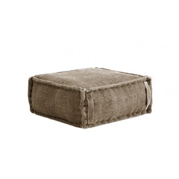 Stone Washed Square Pouf S - Sand