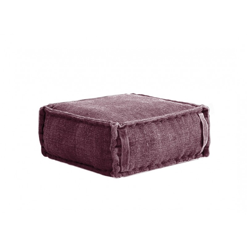 Stone Washed Square Pouf S - Rose