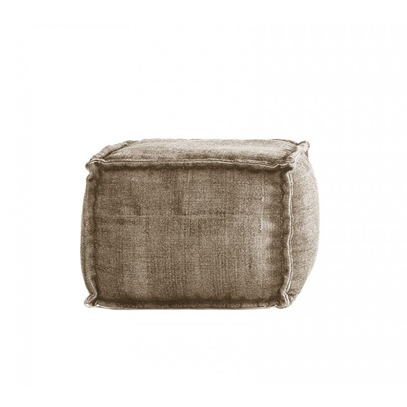 Stone Washed Square Pouf XL - Sand