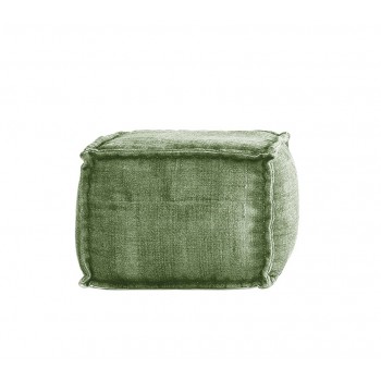 Stone Washed Square Pouf XL - Green