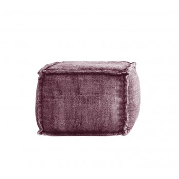 Stone Washed Square Pouf XL - Rose