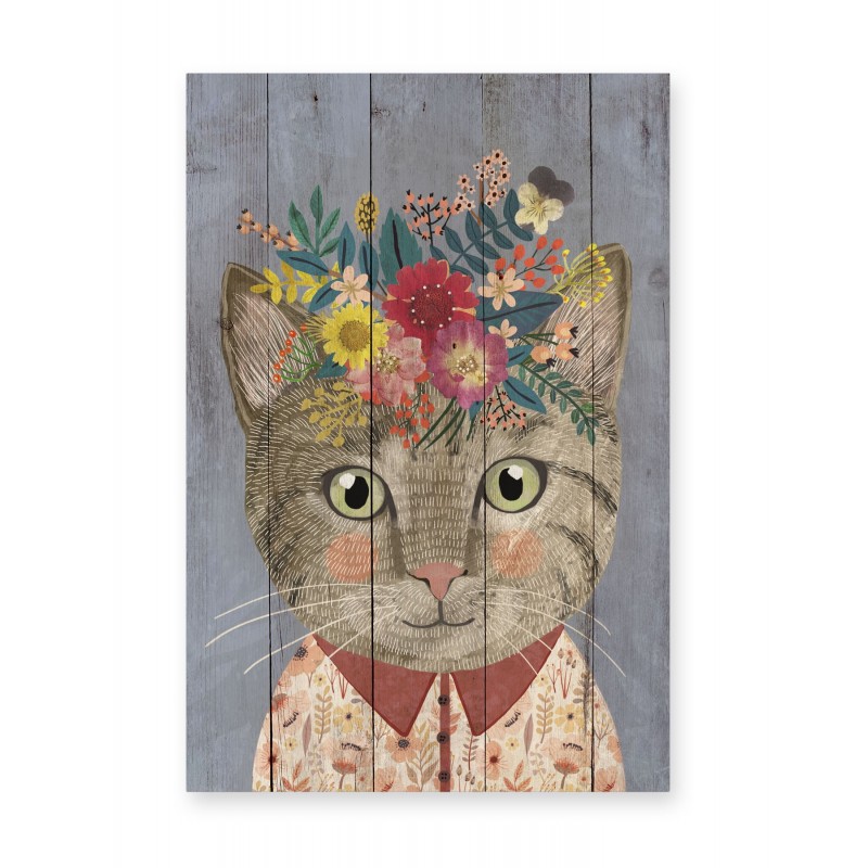 Panel decorativo Floral Cat