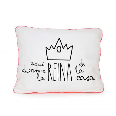 Cojín Aquí Duerme Reina