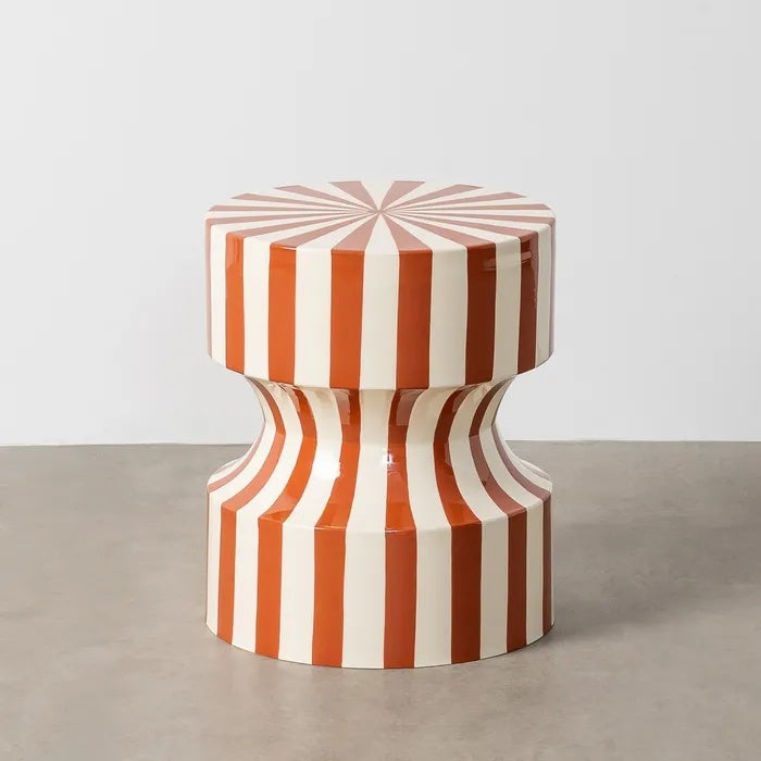 Mesita Auxiliar Circus Vintage Rayas Terracota