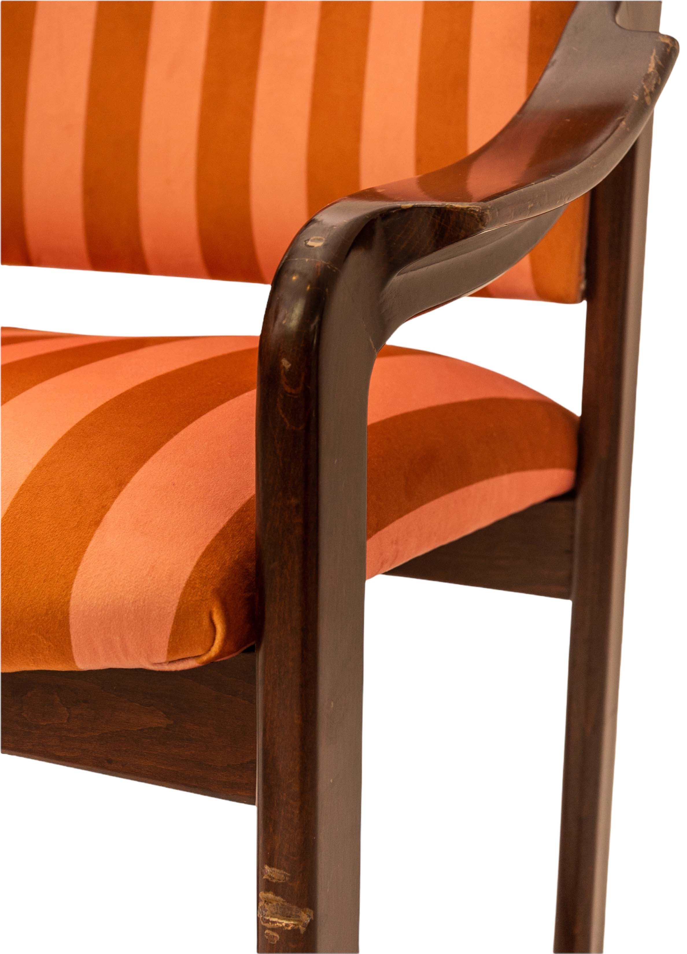 Chaise à rayures des années 70