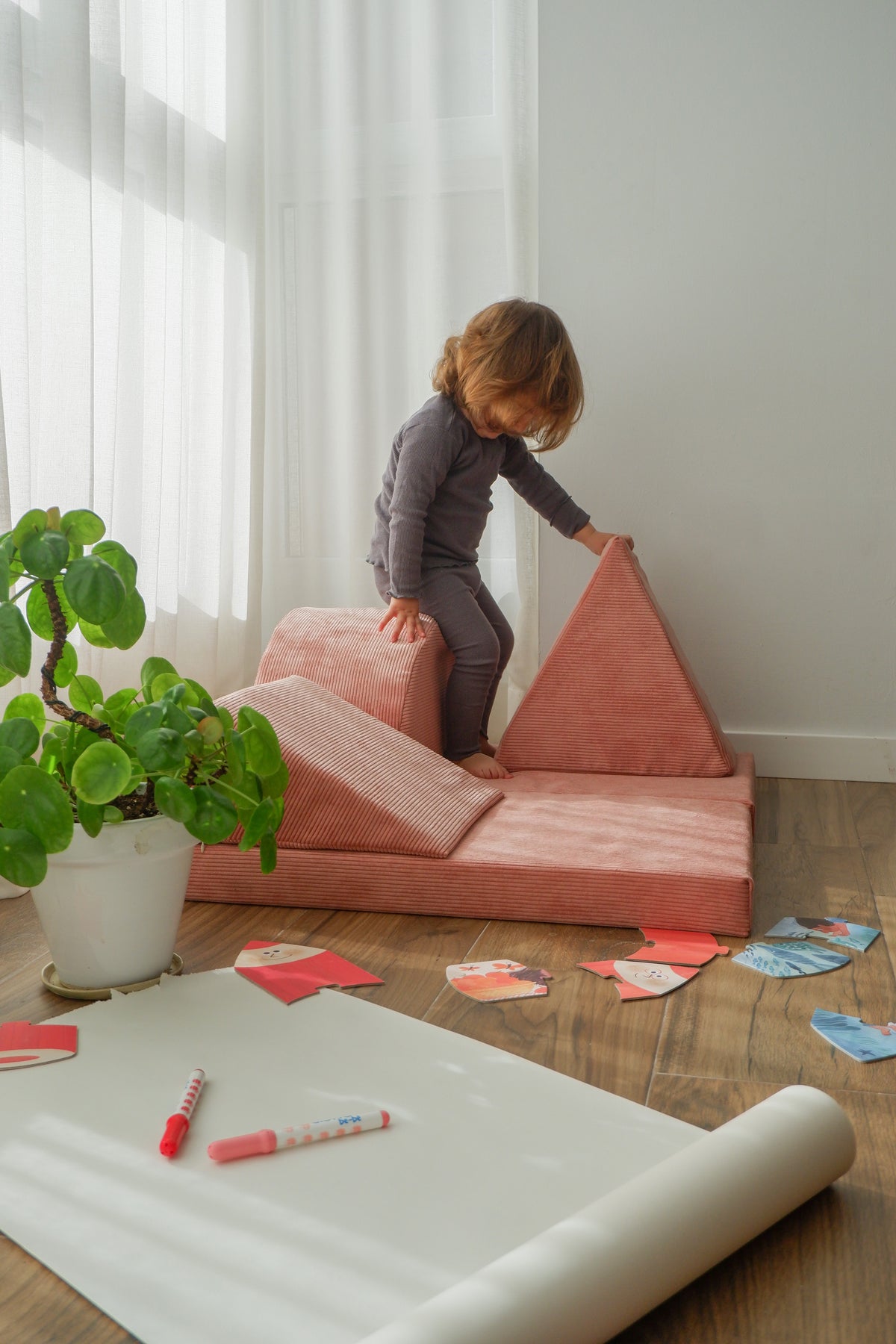 Bloque Psicomotricidad Montessori Triangle Pink