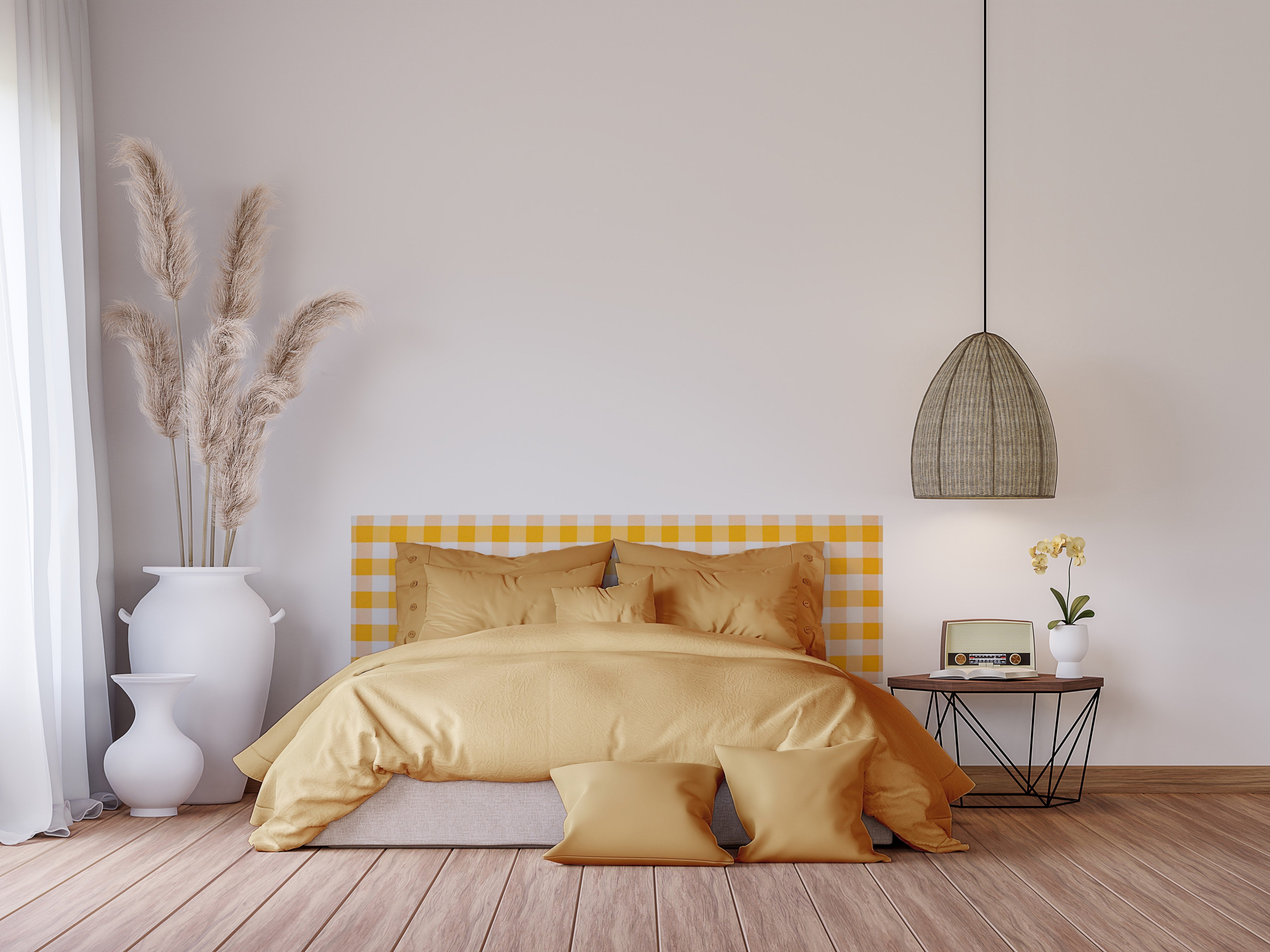 Cabecero Billie  135 Vichy Amarillo