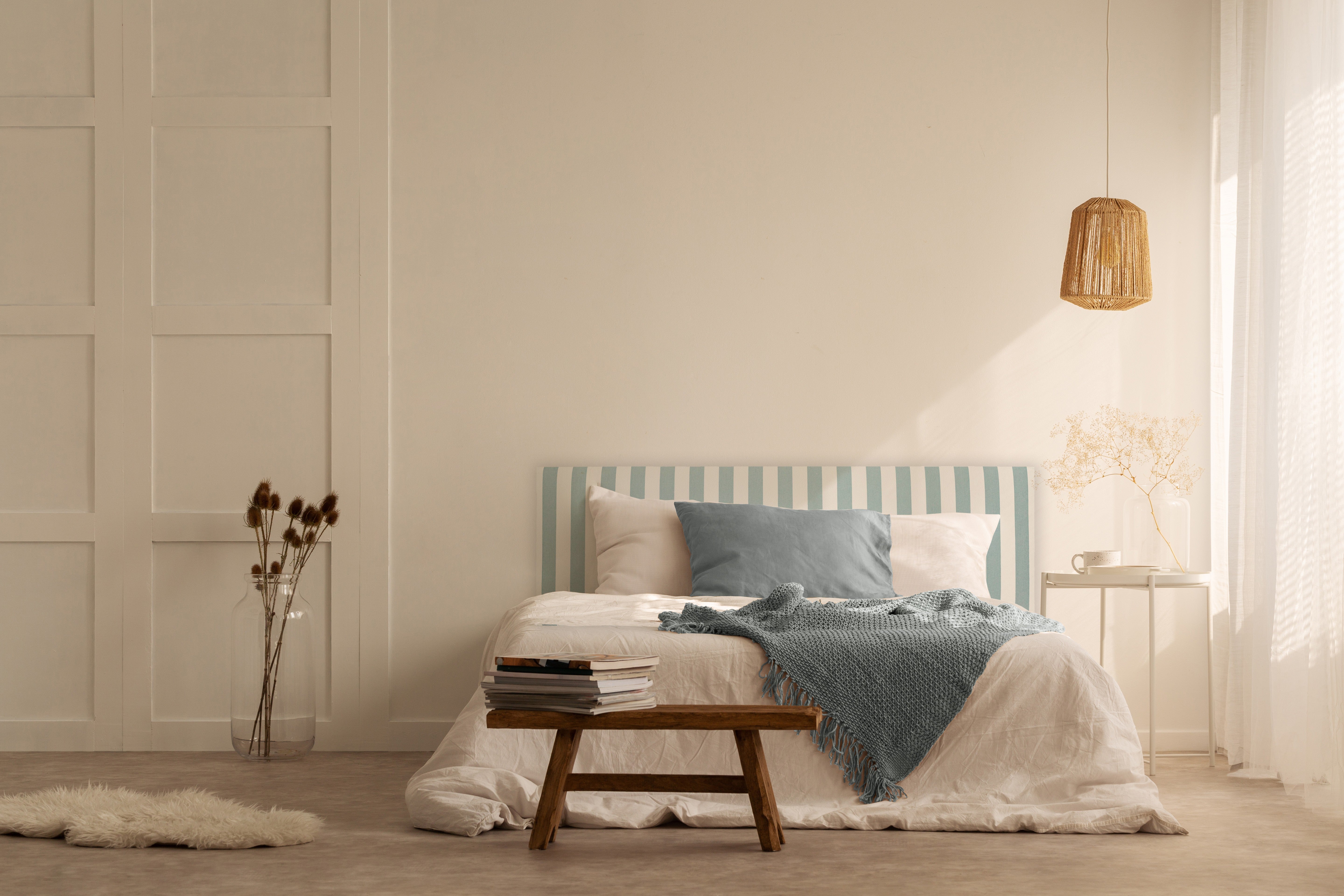 Tête de lit Billie 150 rayures turquoise