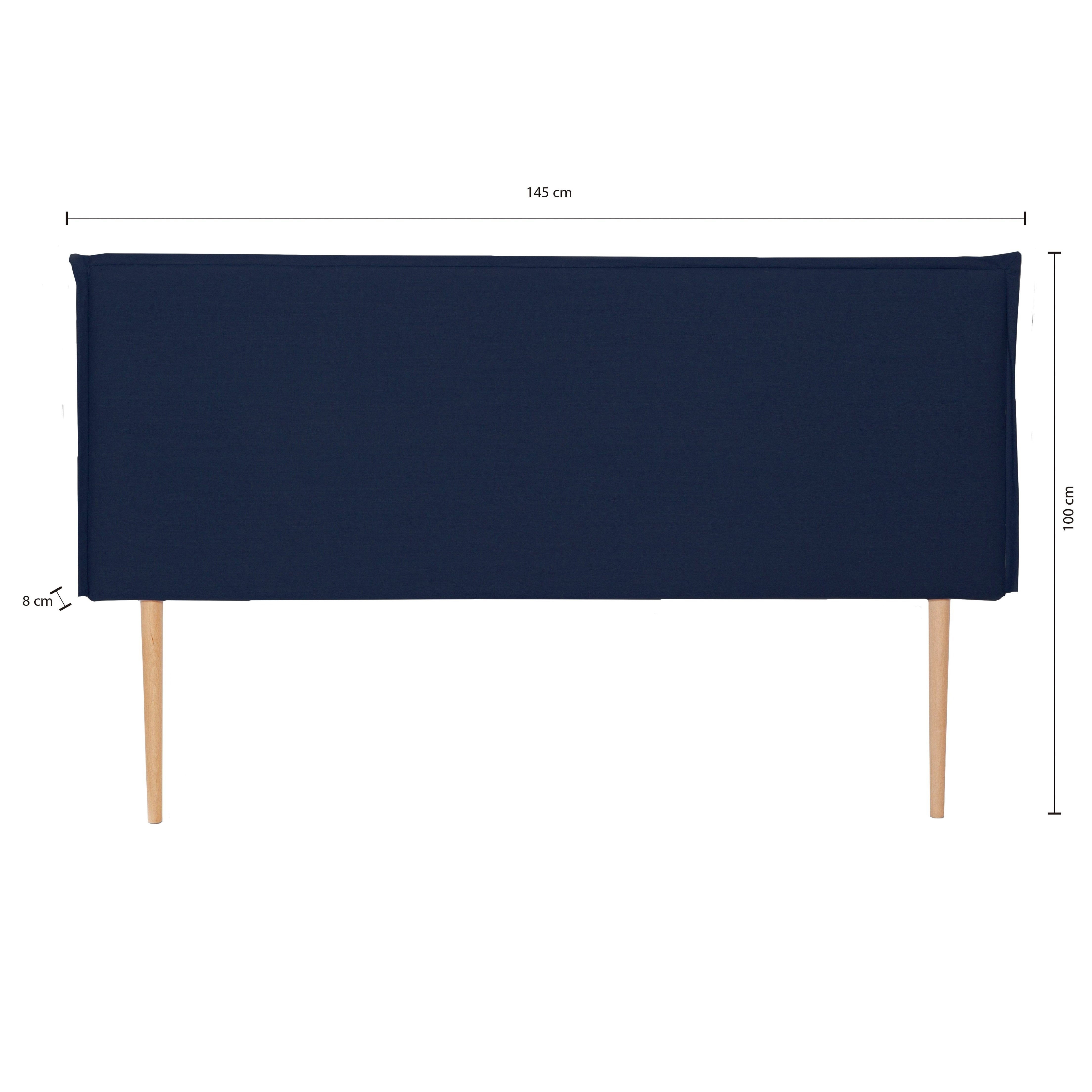 Cabecero tapizado Lino 135  Edmond Blue