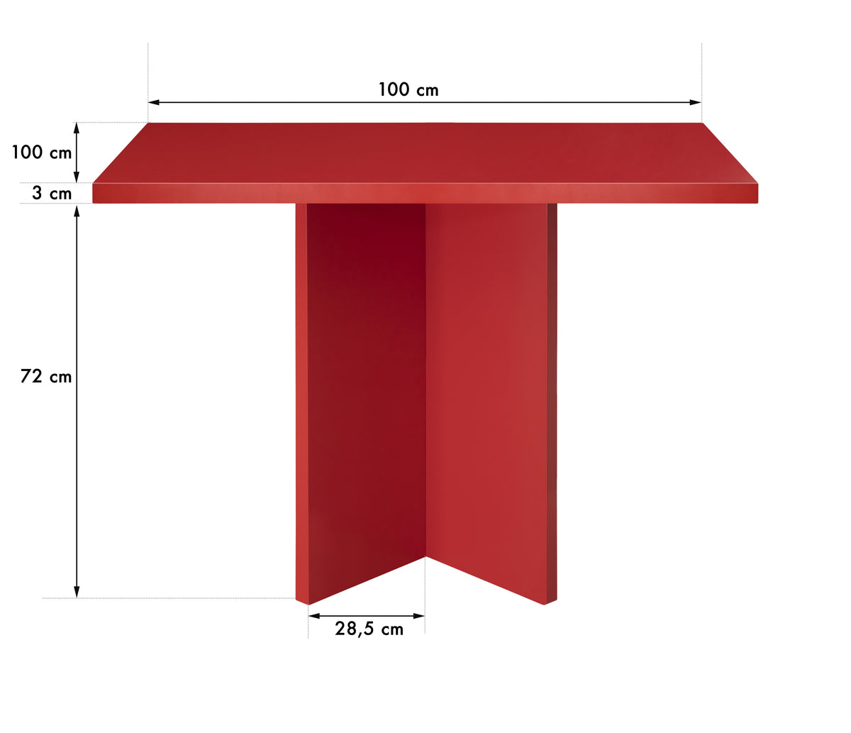 Mesa de comedor cuadrada Matilda Flame 100x100