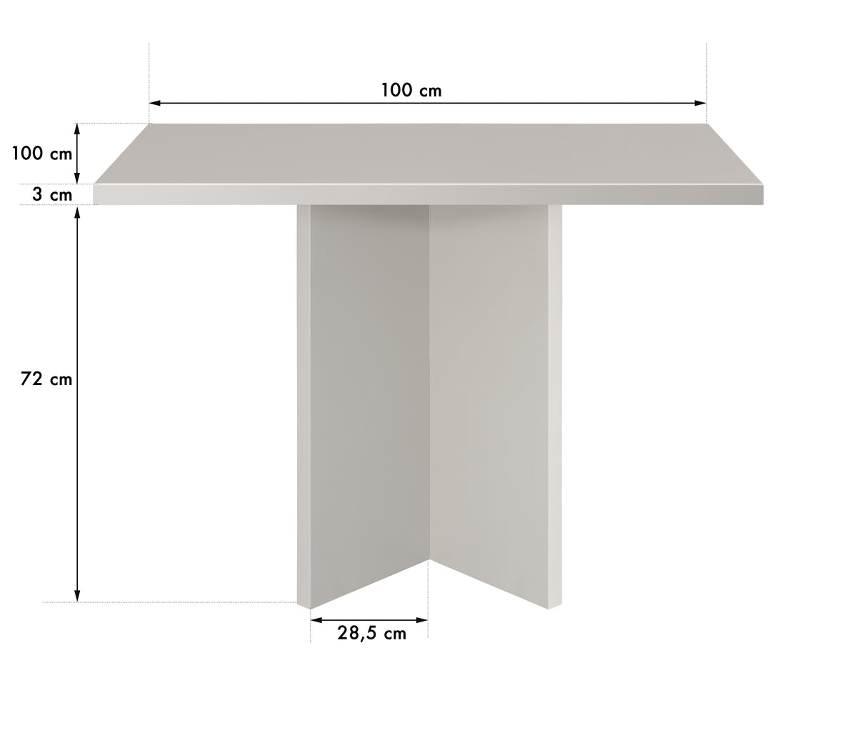 Table à manger malda taupe carré