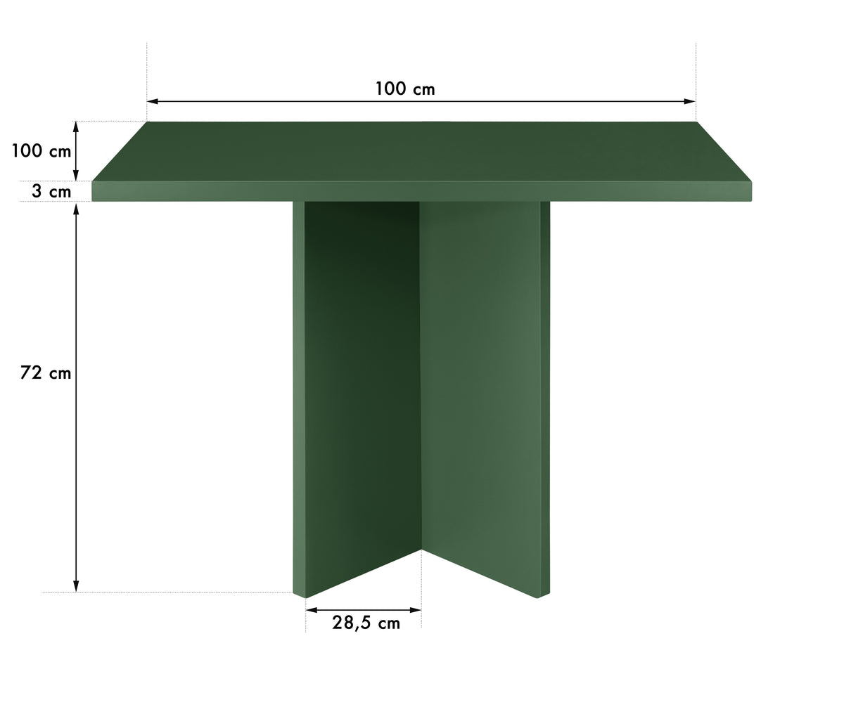 Mesa de comedor cuadrada Matilda Cedar 100x100