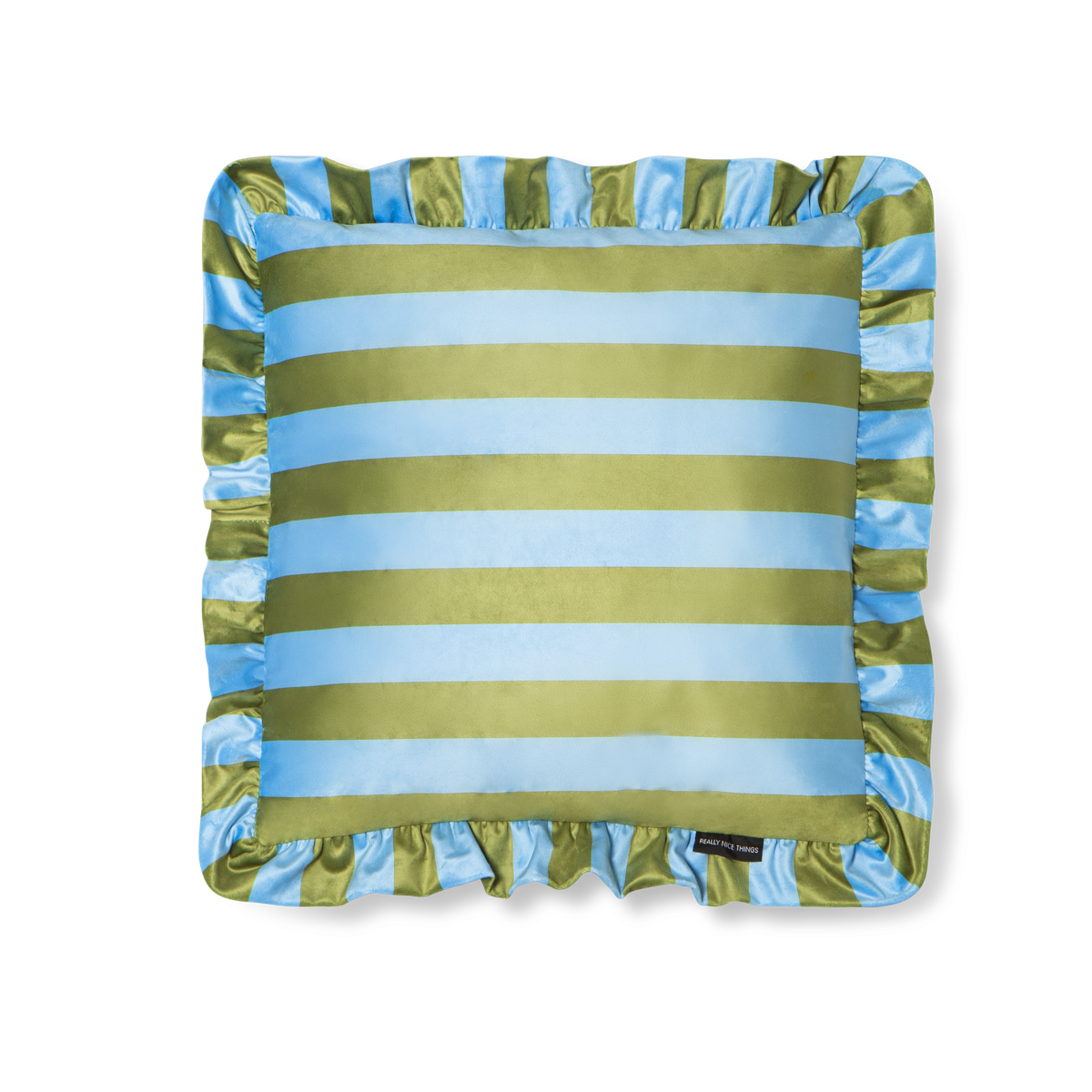 Cojín Ruffle Velvet Green -Blue