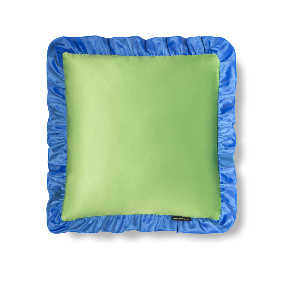 Cojín Ruffle Velvet Blue - Green Apple