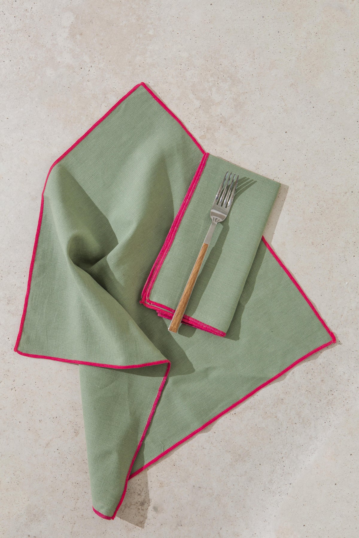 Set 2 individuales Contrast Edge Acqua