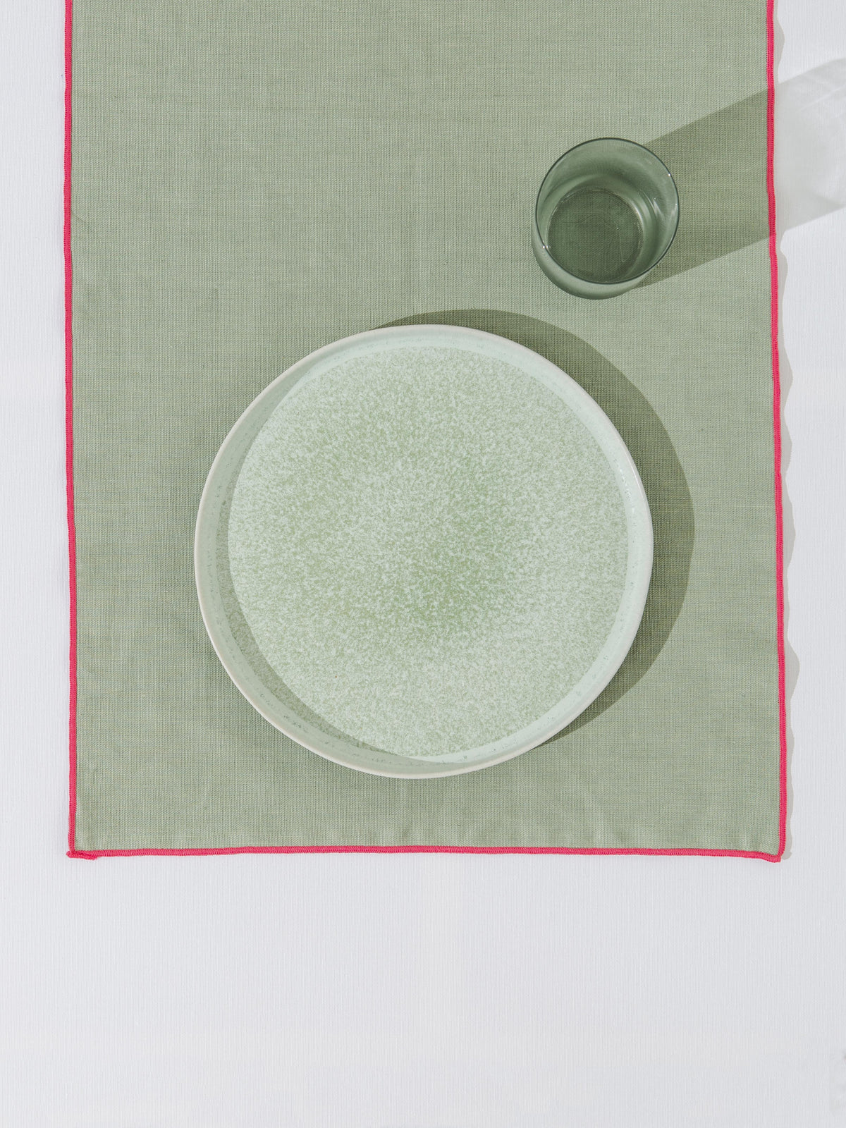 Set 2 caminos de mesa Contrast Edge Acqua