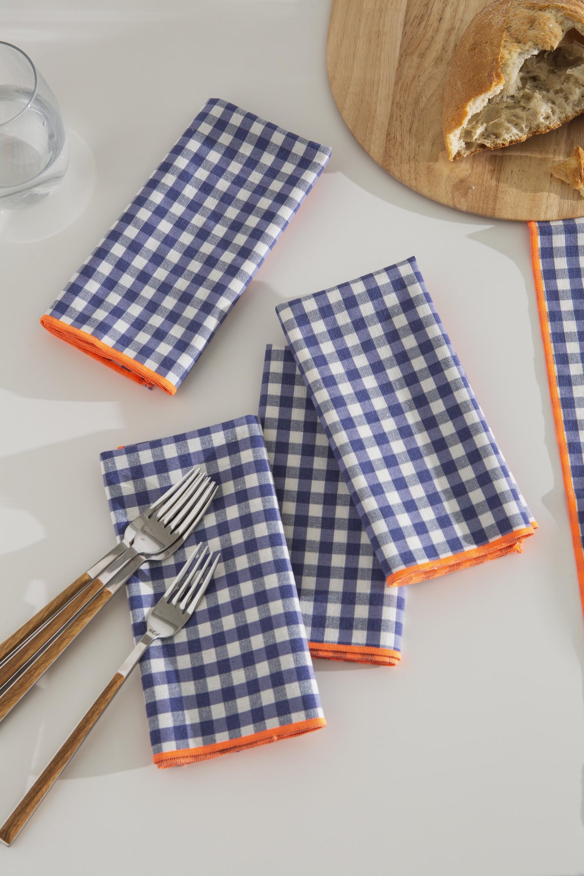 Set 4 Servilletas Contrast Vichy Navy