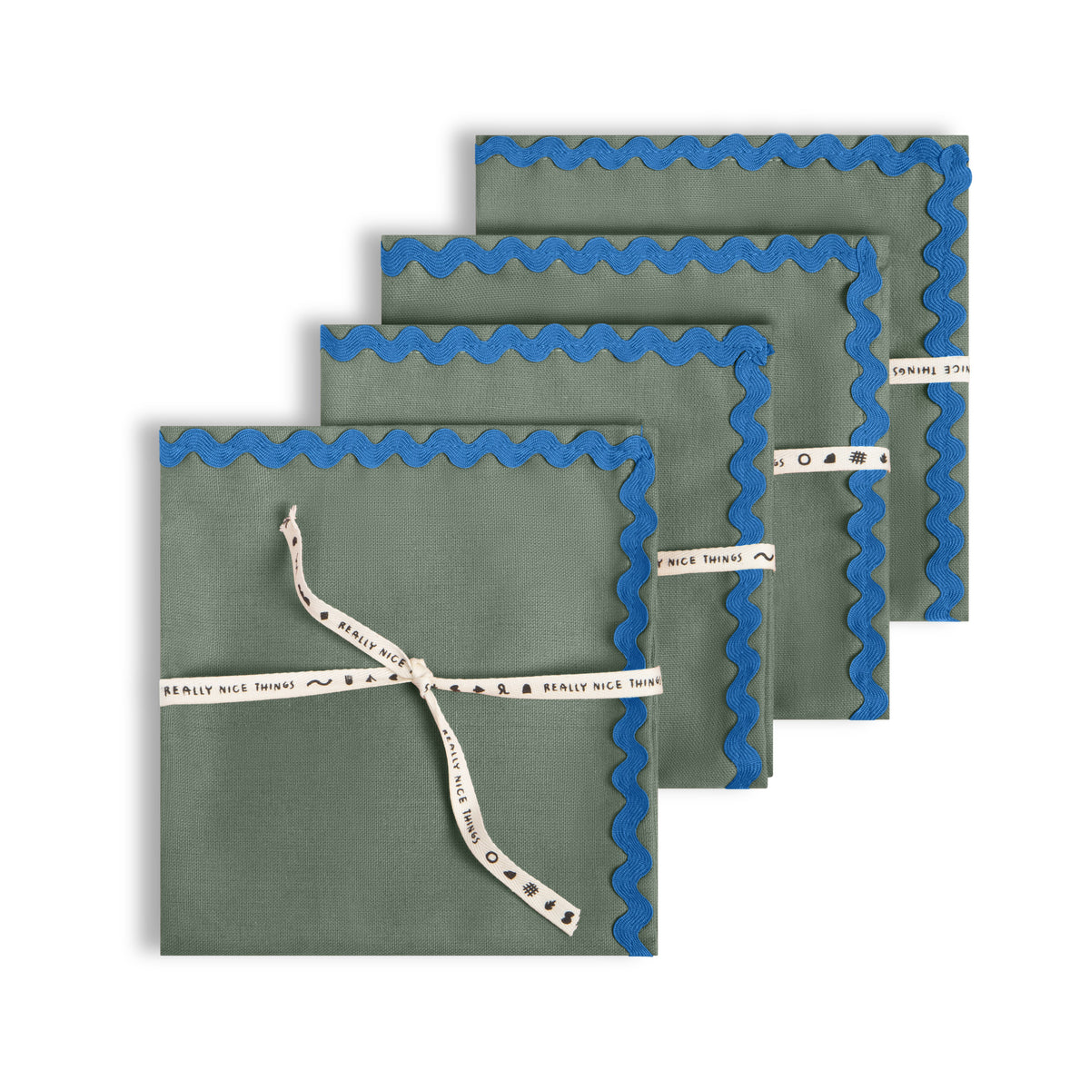 Set 4 servilletas Wavy Aguamarina