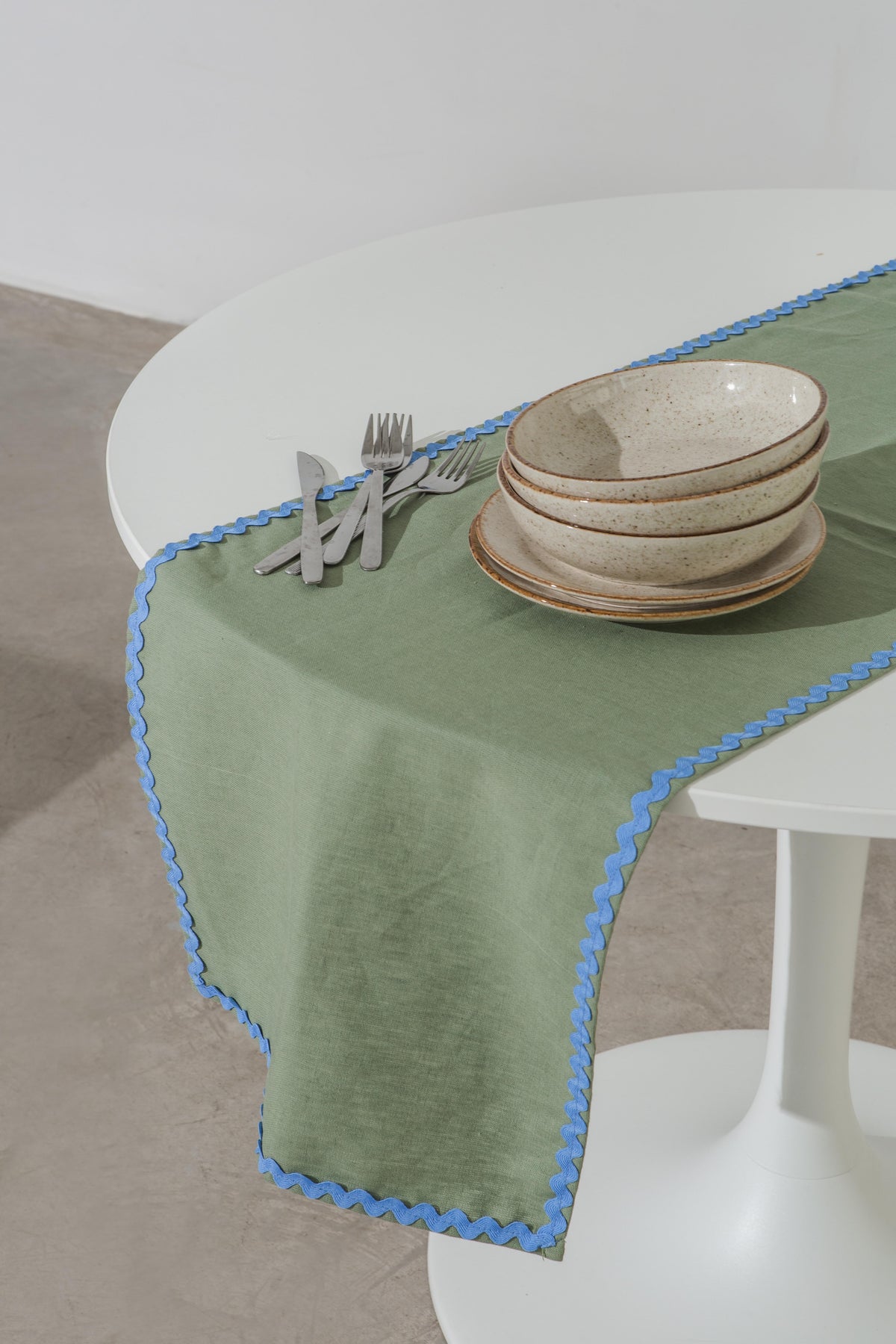 Set 2 Caminos de mesa Wavy Aguamarina
