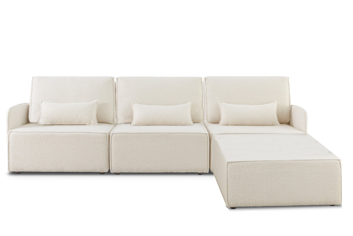 Sofa Modular Lea 3 plazas Chaiselongue Snow