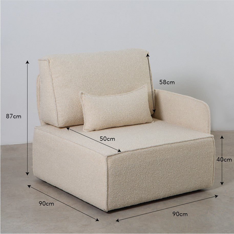 Sofa Modular Lea 3 plazas Chaiselongue Snow