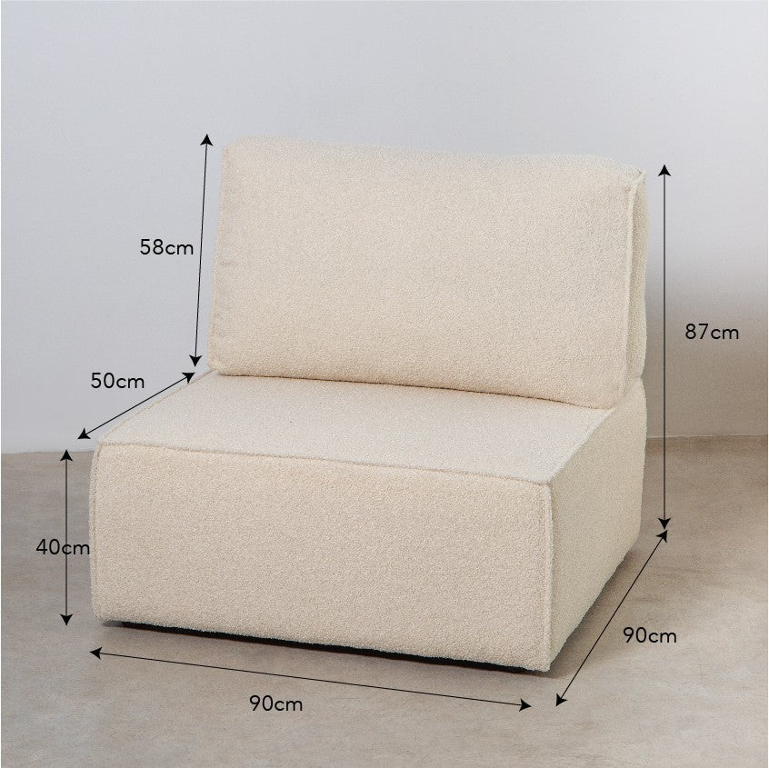 Sofa Modular Lea 3 plazas Chaiselongue Snow