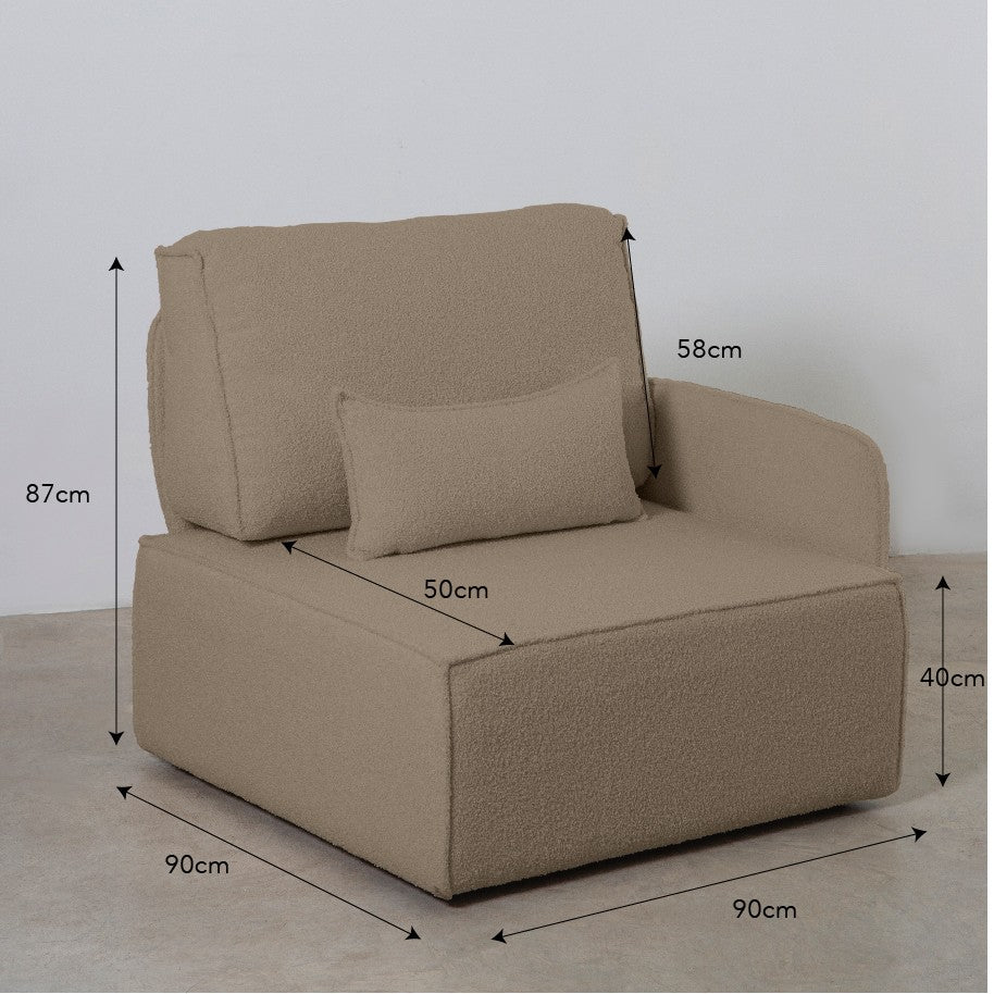Sofa Modular Lea 2 plazas Chaiselongue Stone