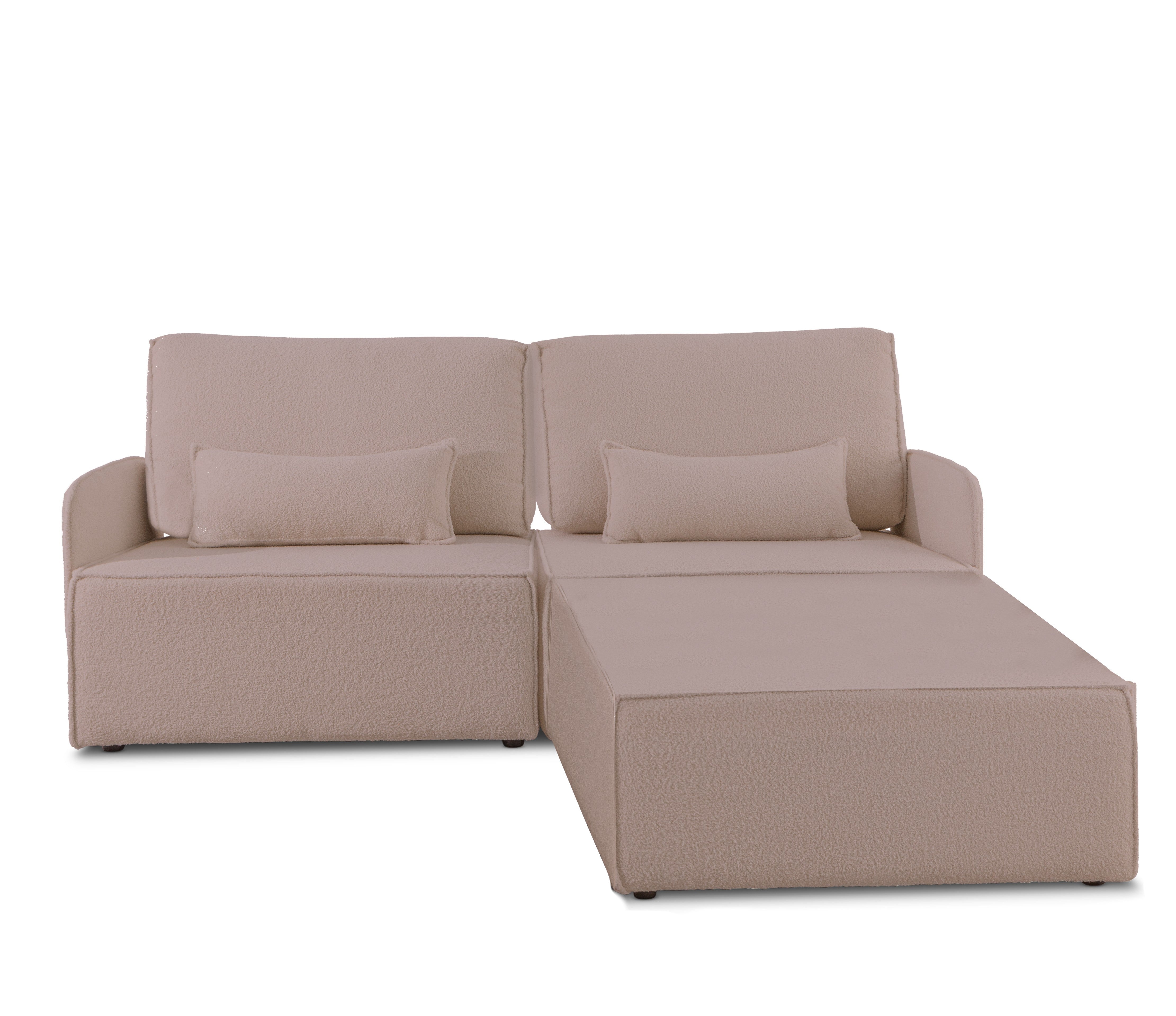 Sofa Modular Lea 2 plazas Chaiselongue sotf Pink