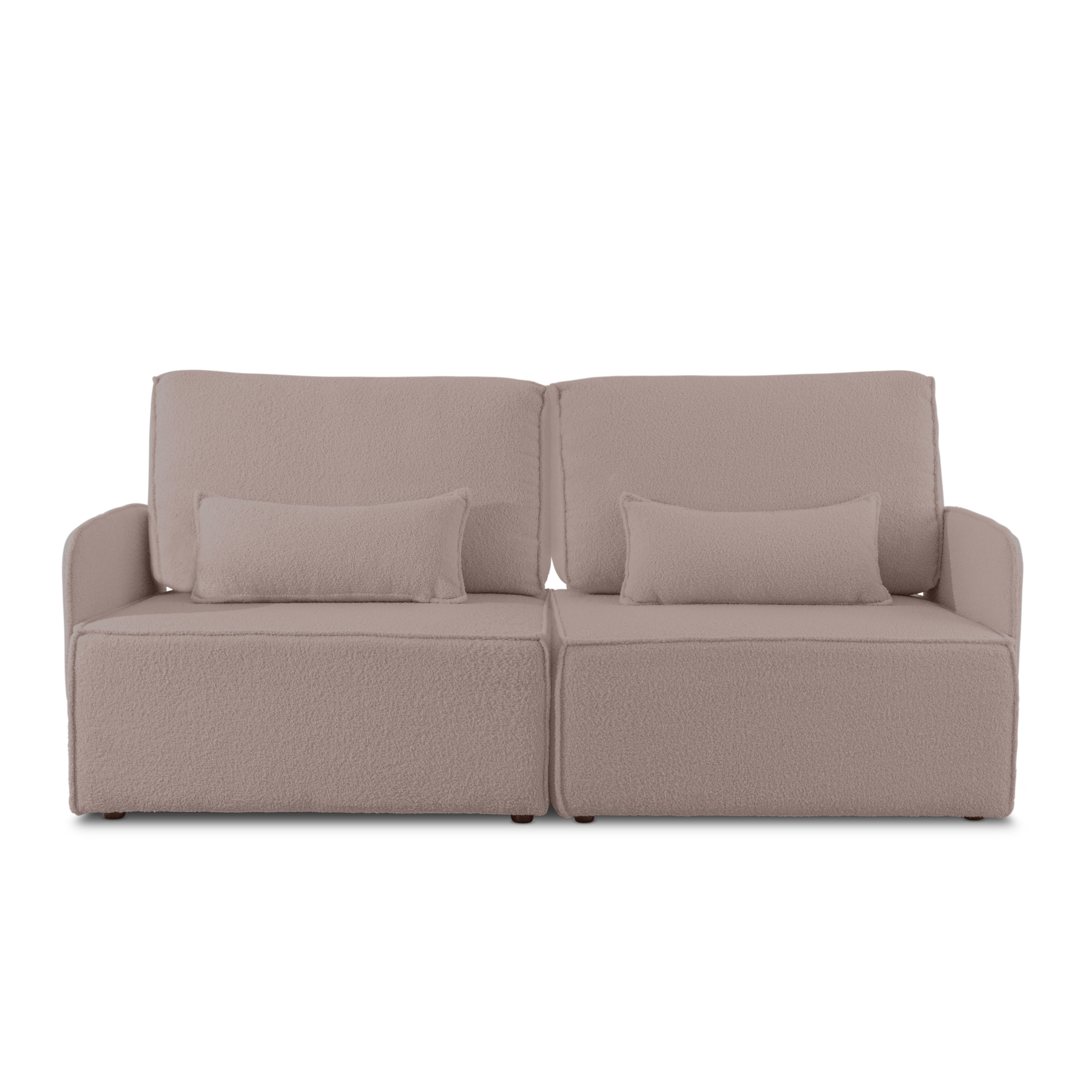 Sofa Modular Lea 2 plazas Chaiselongue sotf Pink