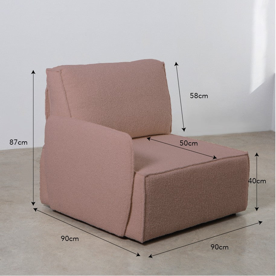 Sofa Modular Lea 3 plazas Chaiselongue Soft Pink