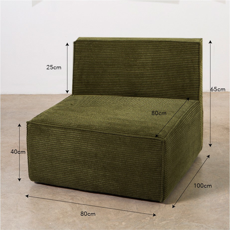 Sofa Harper 2 plazas Chaiselongue Verde