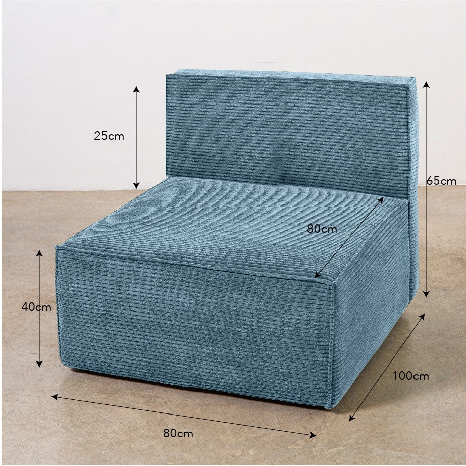 Sofa Harper 2 plazas Chaiselongue Azul