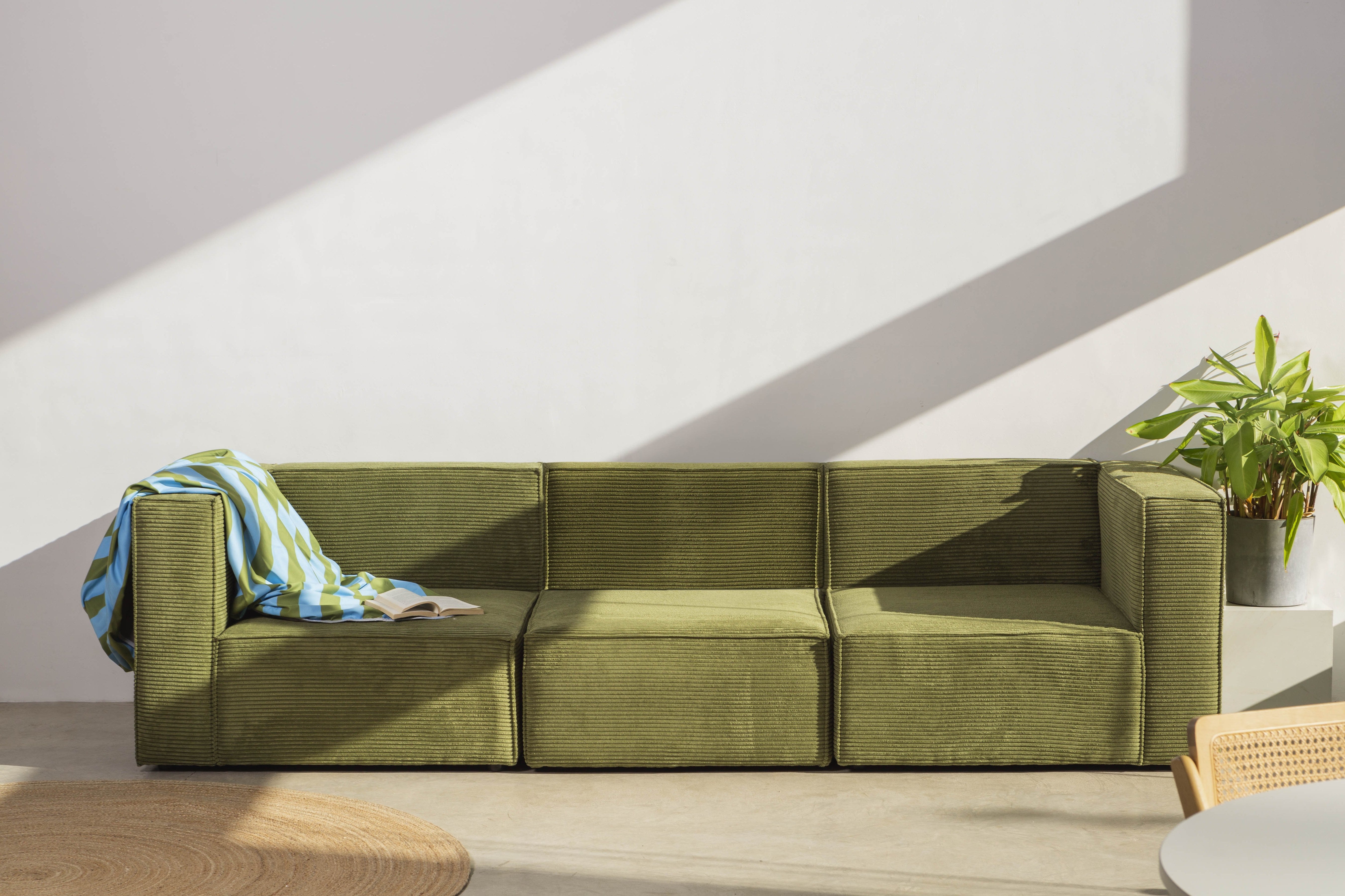 Sofa Harper 4 plazas Chaiselongue Verde