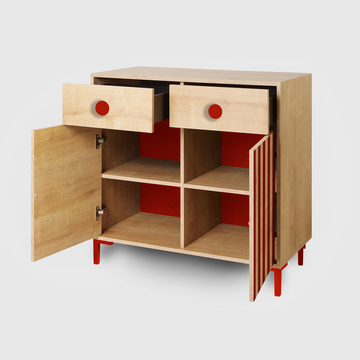 Comoda Alise Roble Red Stripes