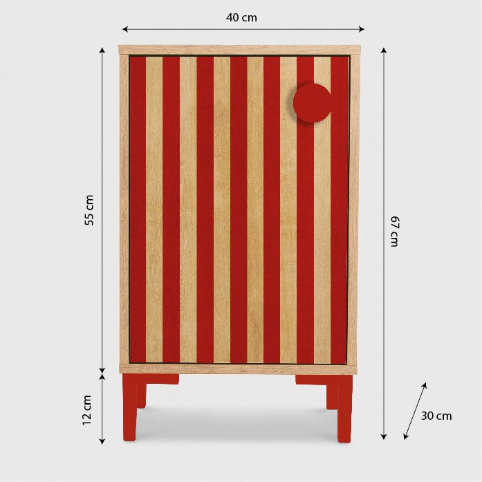 Mesita William  Roble Red Stripes