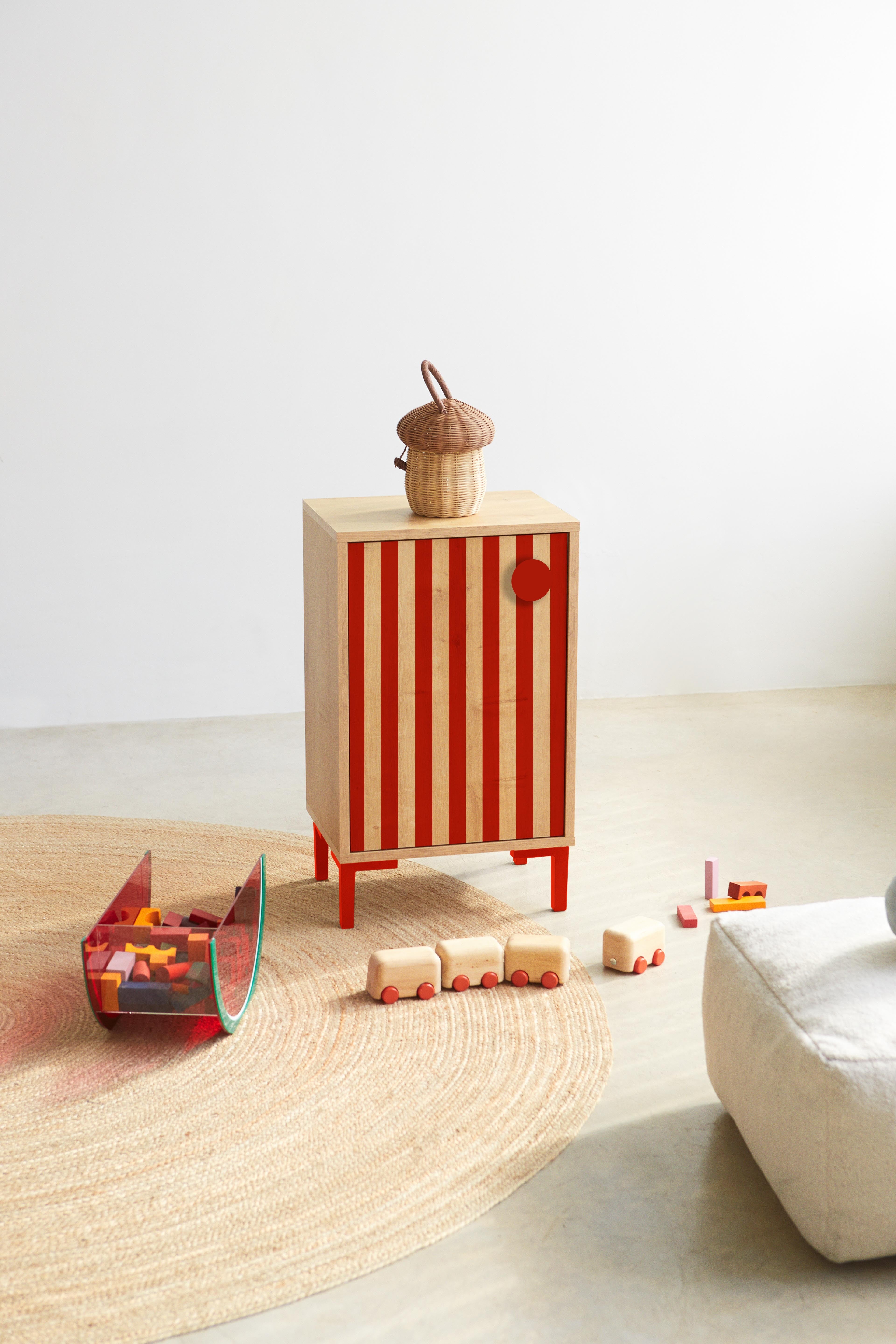 Mesita William  Roble Red Stripes