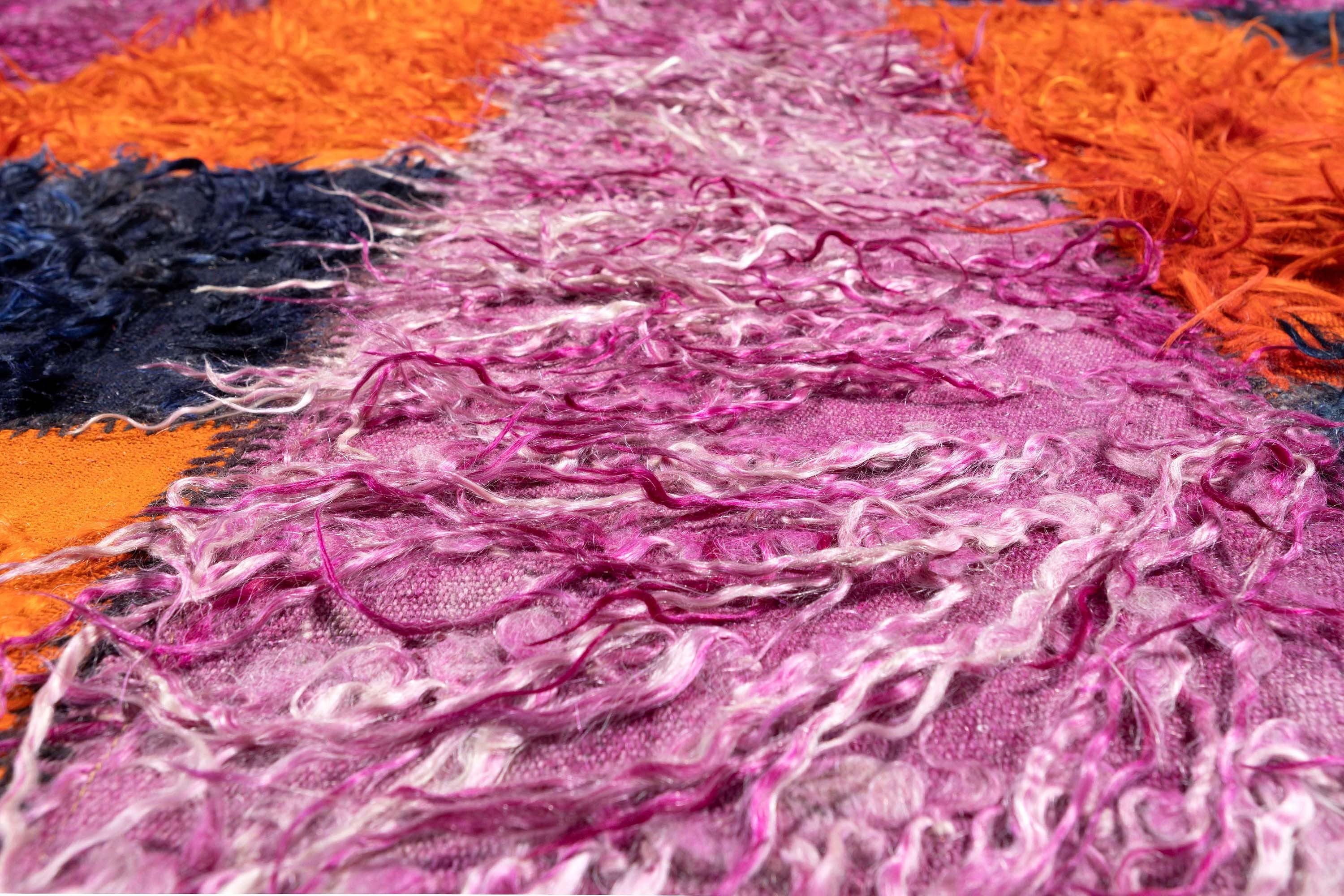 Filikli Vintage Rug 100% Wool Purple, Blue and Orange
